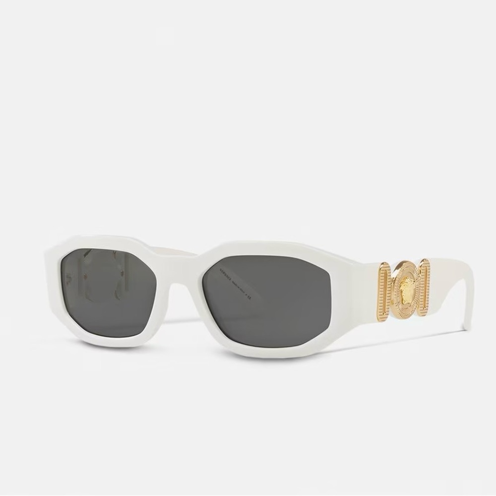 Versace White Biggie Sunglasses Gold Medusa